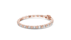 Emerald cut moissanite tennis bracelet in rose gold by Mozow X