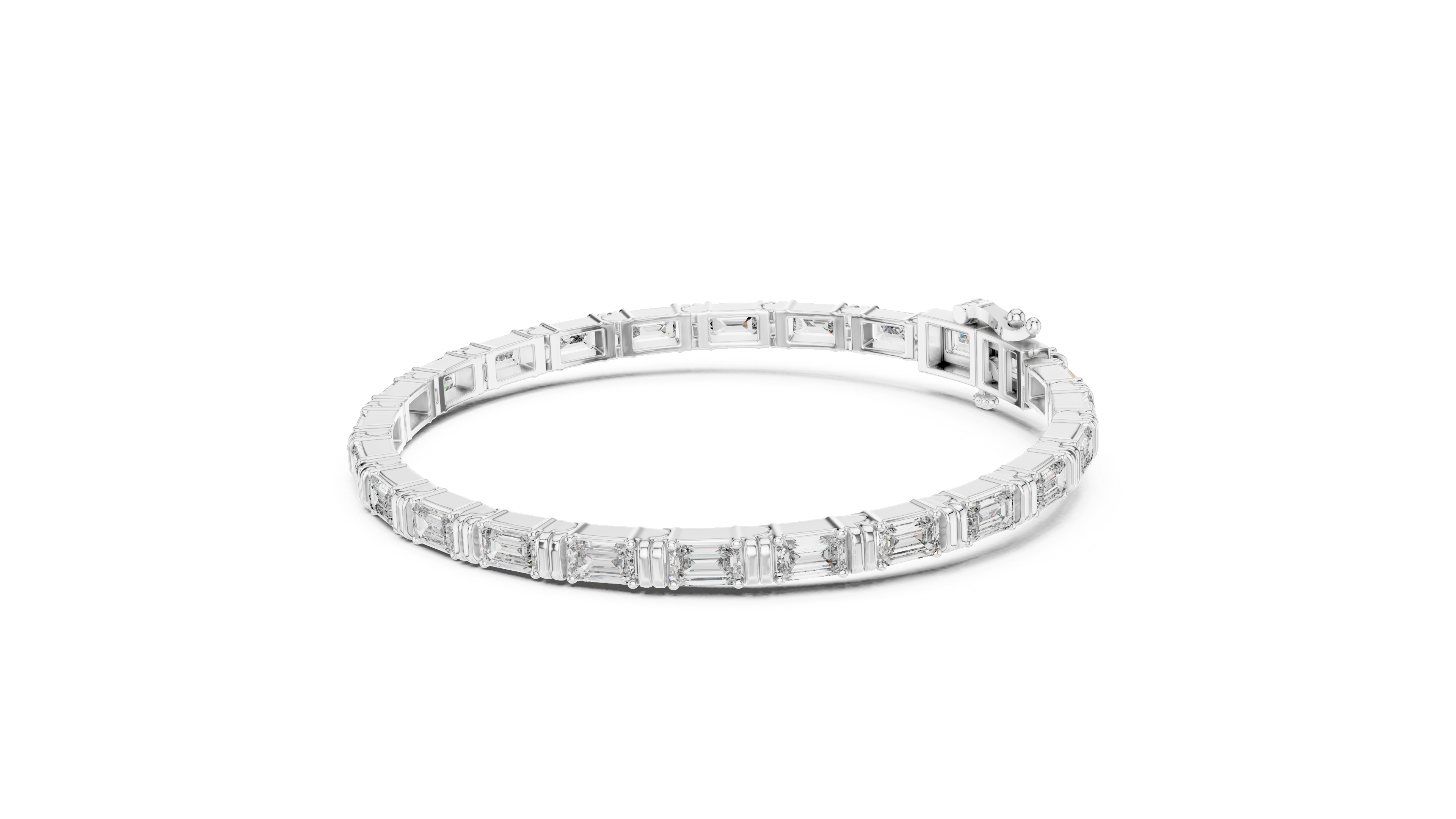 Diamond bracelet on a white background