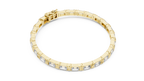 Premium yellow gold emerald cut diamond bracelet