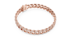 Rose gold bracelet on a white background