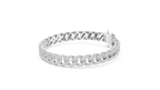 Modern Cuban chain bracelet with moissanite stones in white gold