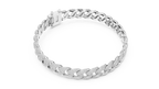 Silver chain bracelet on a white background