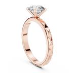 Round Solitaire Textured Designer Band