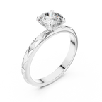 Round Solitaire Textured Designer Band