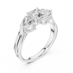Trinity Princess & Heart Diamond Ring