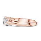 Rose Gold Three Stone Ring – Elevated Gallery Detail