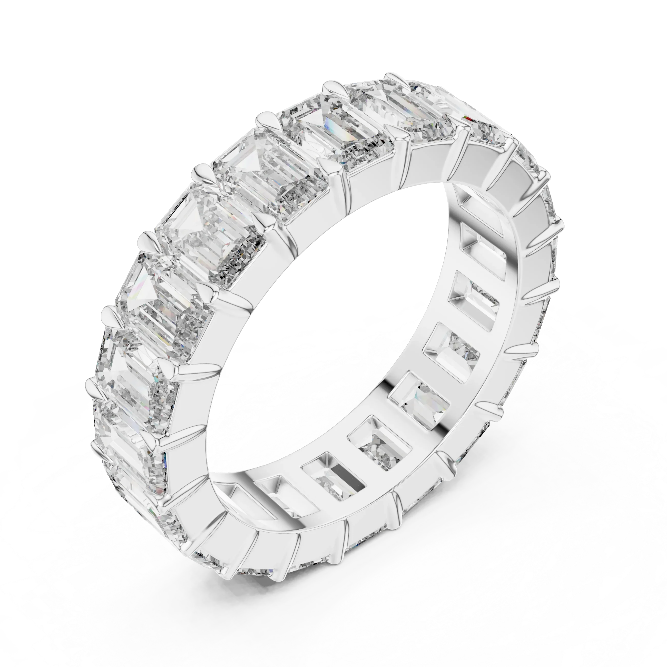Emerald Cut Eternity Band