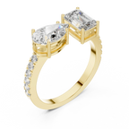 Emerald & Pear Toi et Moi Ring