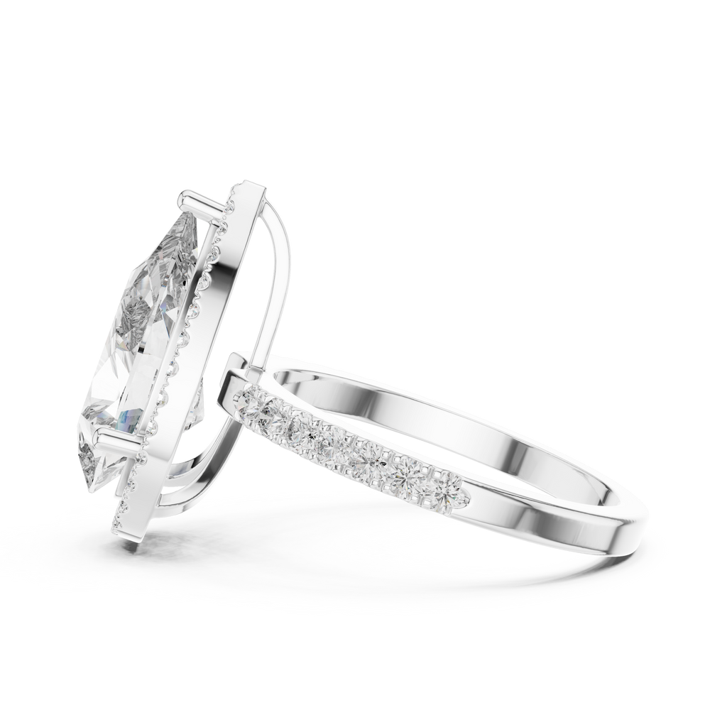 Pear Cut Halo Ring