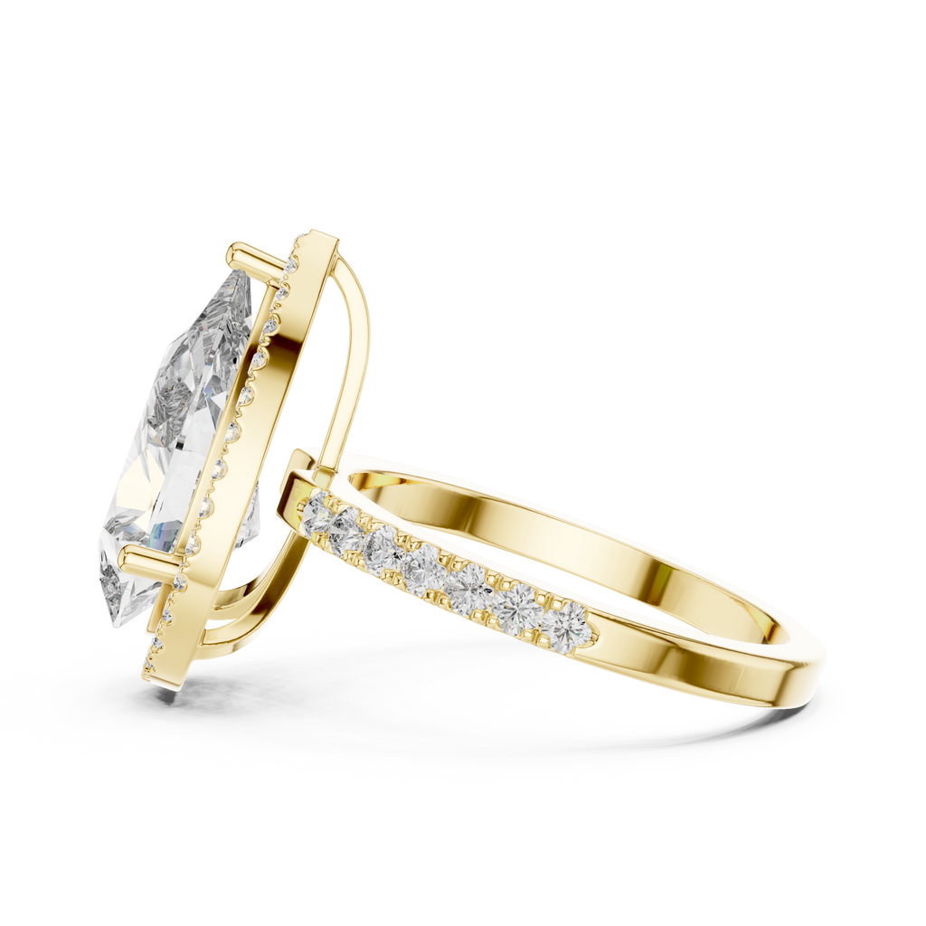 Pear Cut Halo Ring