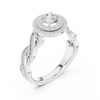 White gold brilliant cut double halo ring side angle
