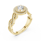 Yellow gold 1 carat diamond ring high polish finish
