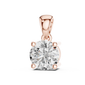rose gold solitaire pendant front sparkle view