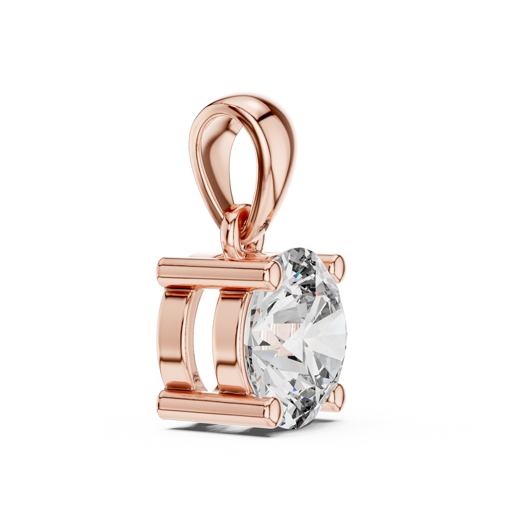 rose gold diamond pendant full rotation premium look