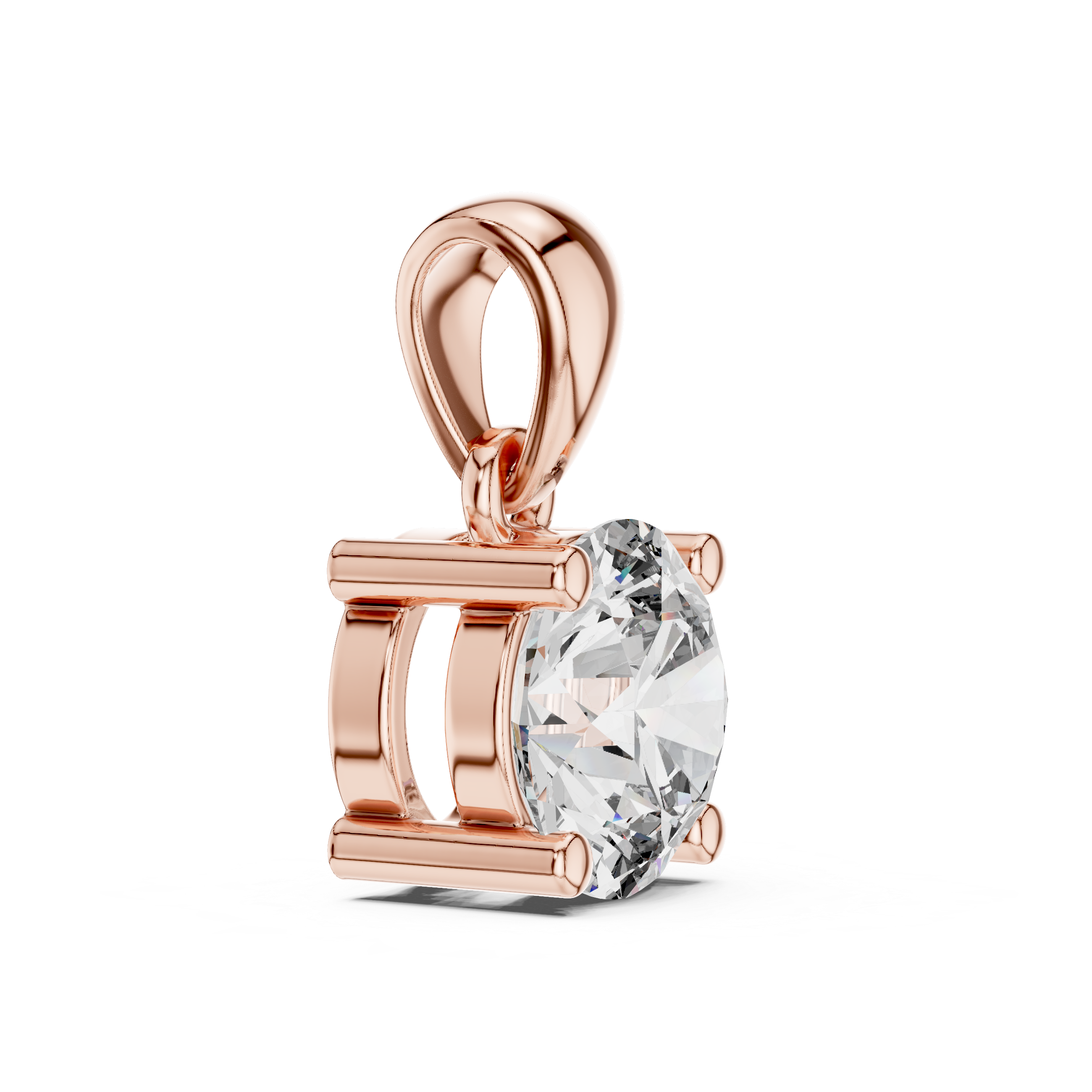 rose gold diamond pendant full rotation premium look