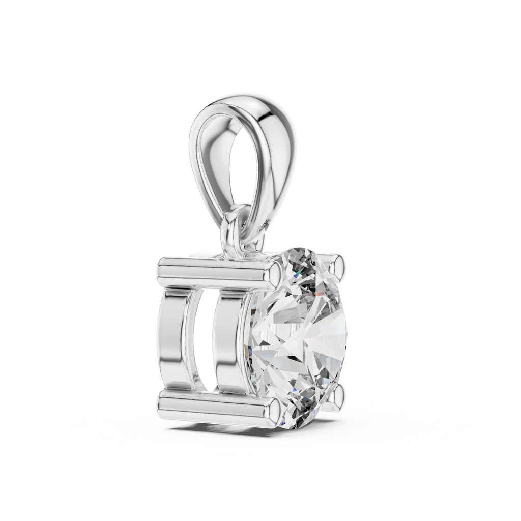 white gold pendant side angle prong detailing