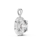 White gold solitaire pendant side view prong setting detail