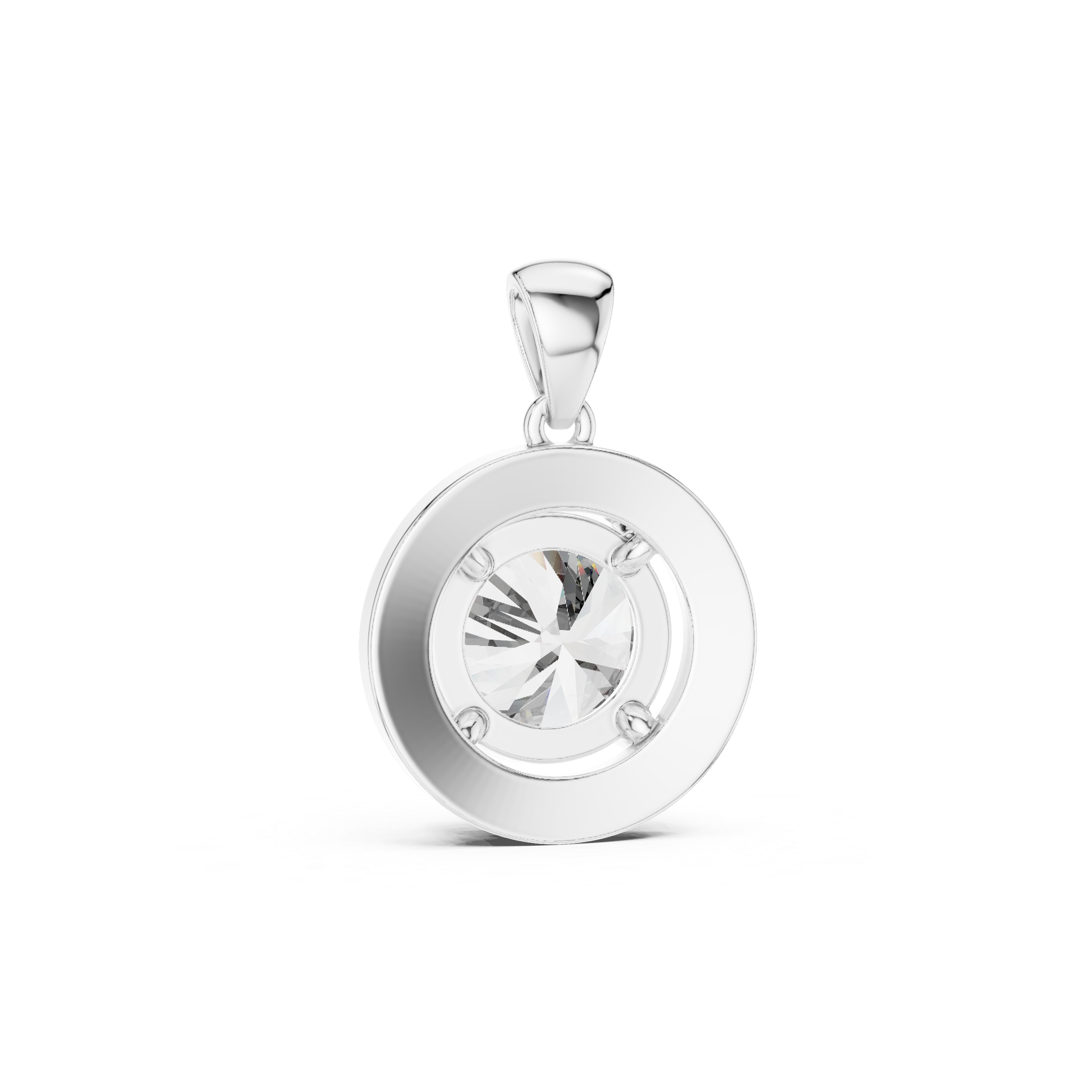 White gold pendant back design smooth mirror polish