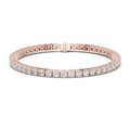 Rose Gold 6.37 Carat Moissanite Tennis Bracelet Elegant Front Wrist View