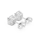 white gold earrings screw back closure view