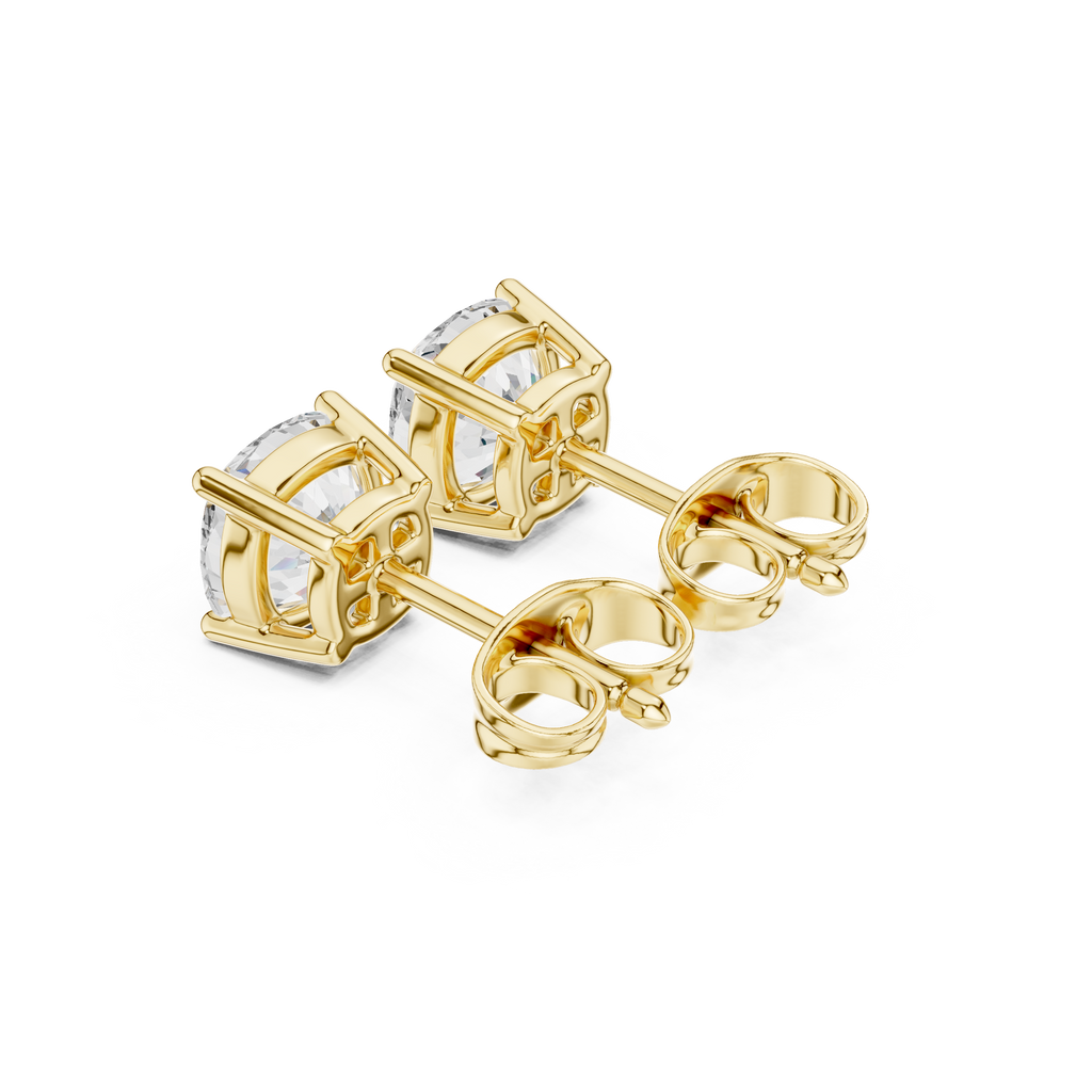 yellow gold earrings back screw lock view