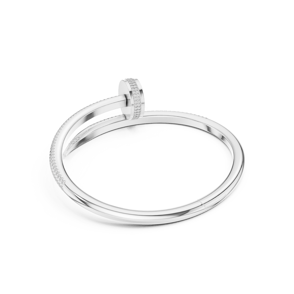 Silver ring on a white background