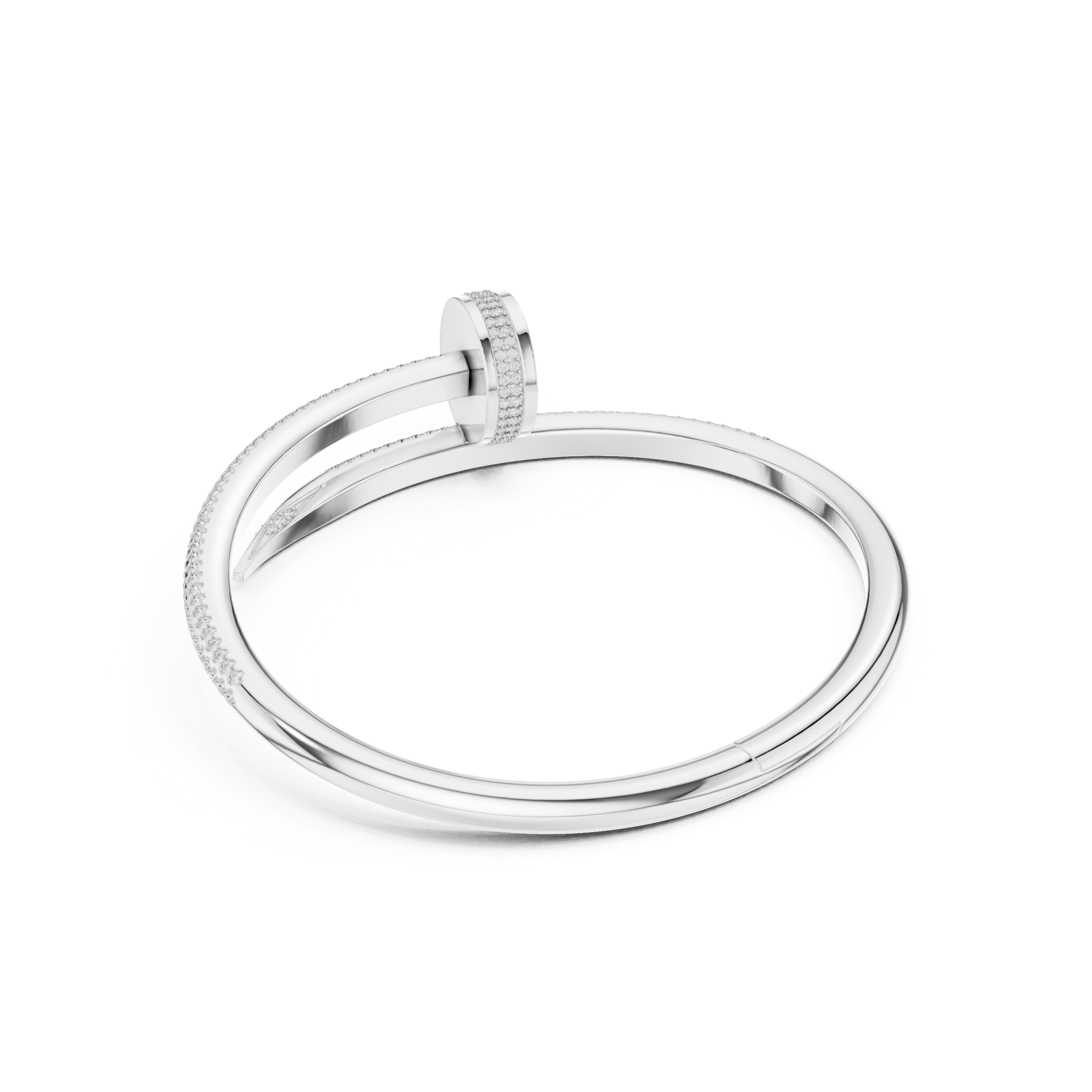 Silver ring on a white background