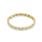 Gold bracelet with diamond accents on a white background