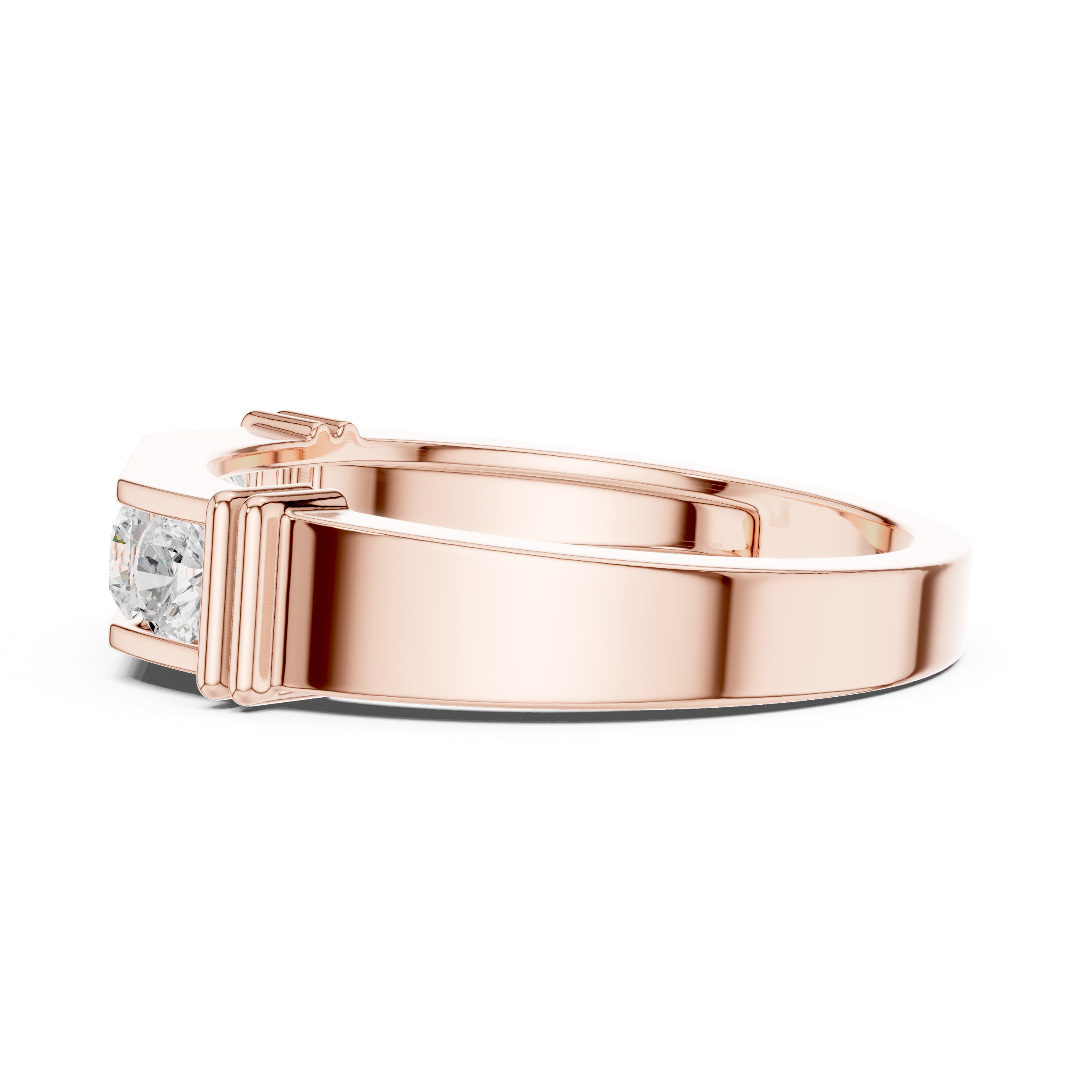 Rose Gold Bold Men’s Structured Band Close Up
