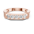 Rose Gold Men’s Five Stone Moissanite Band Front View
