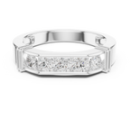 White Gold Men’s Five Stone Moissanite Wedding Band Front View

