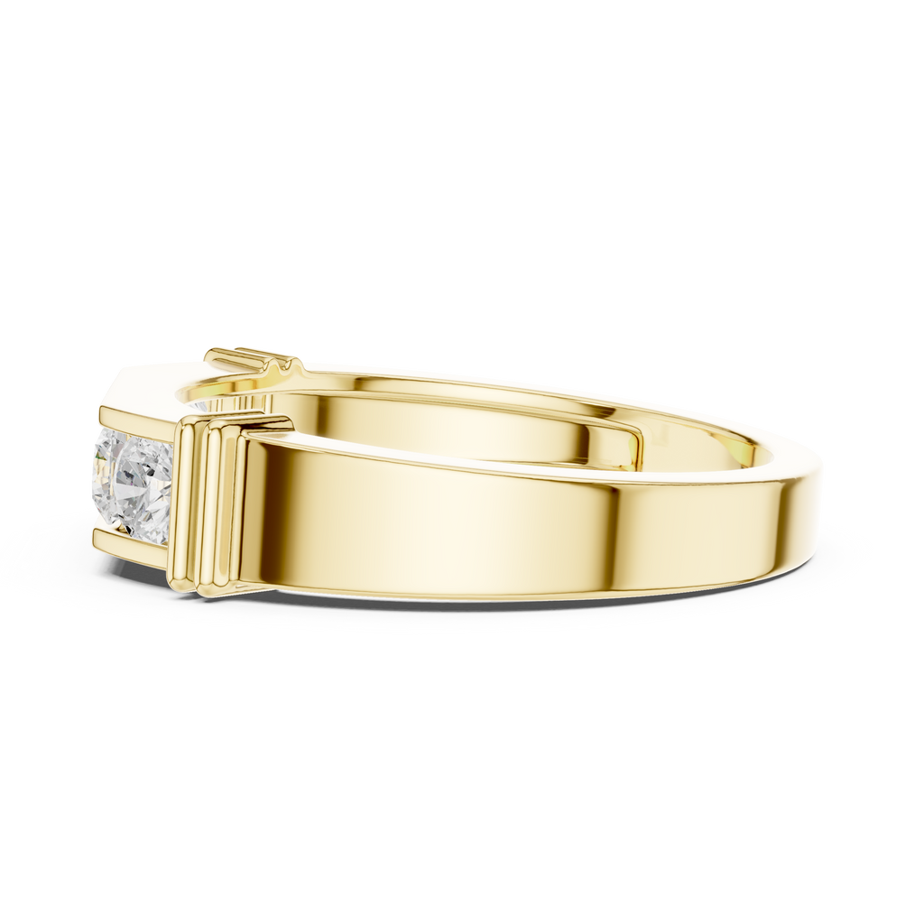 Yellow Gold Strong Structured Men’s Band Side Detail
