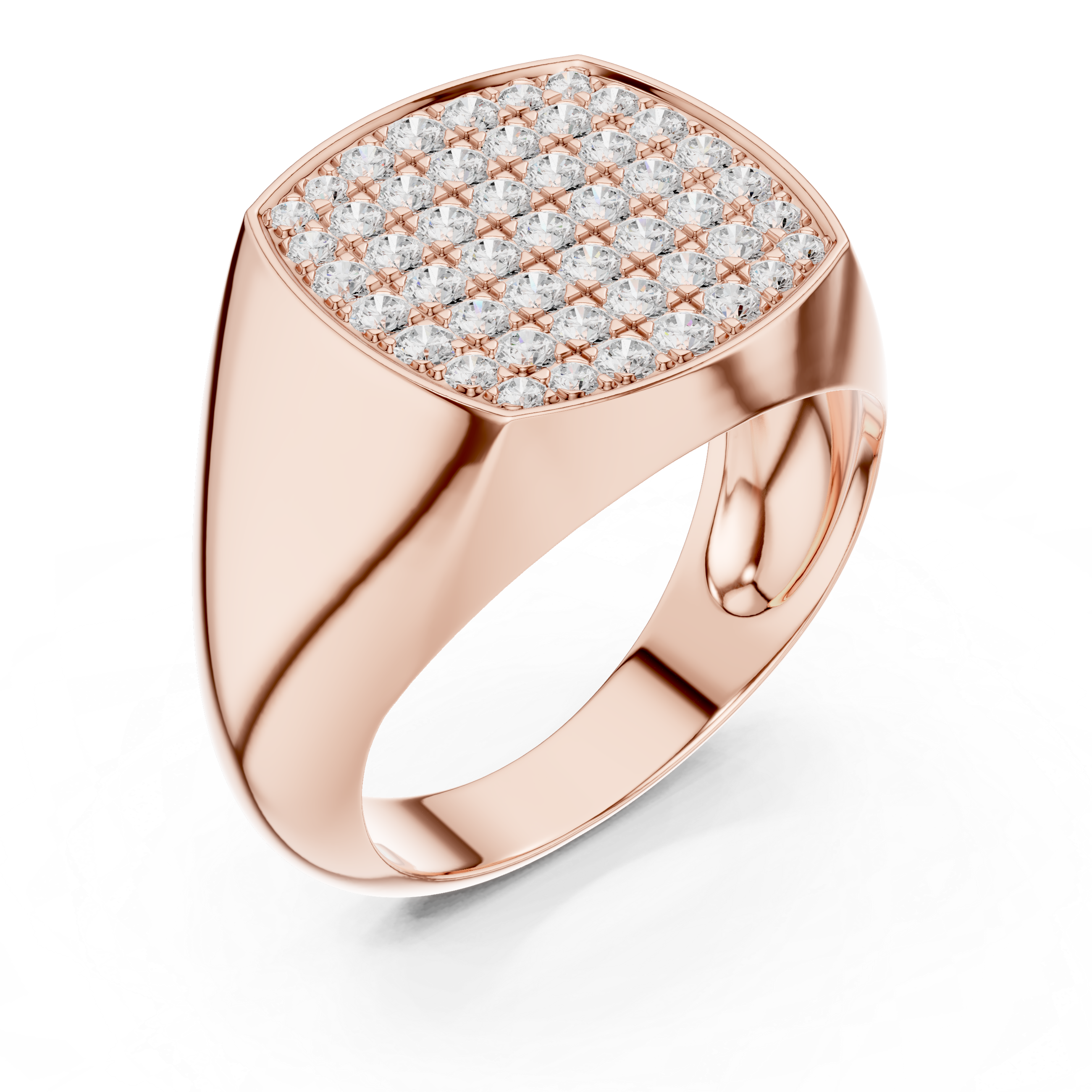 rose gold mens ring angled perspective luxury bold look