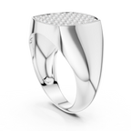 white gold mens ring side profile sleek bold structure