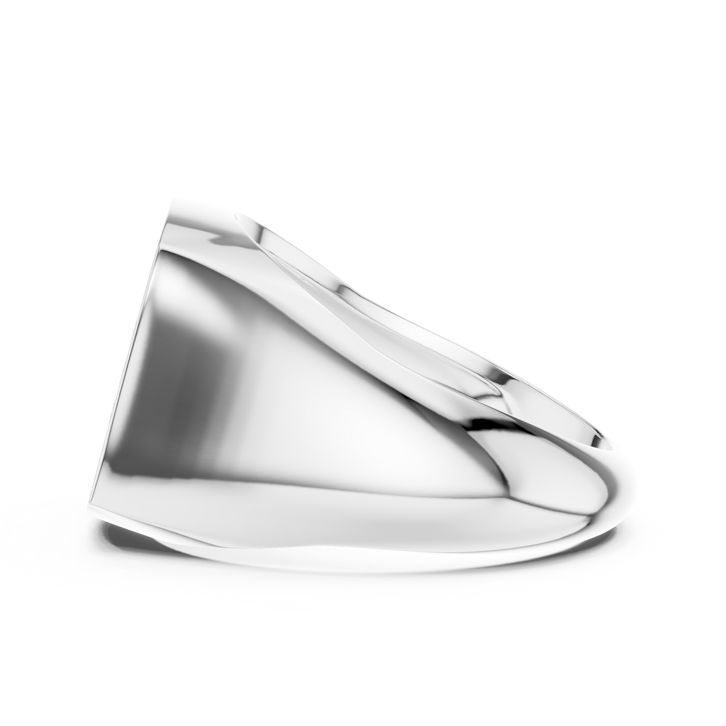 white gold mens ring side profile sleek bold structure