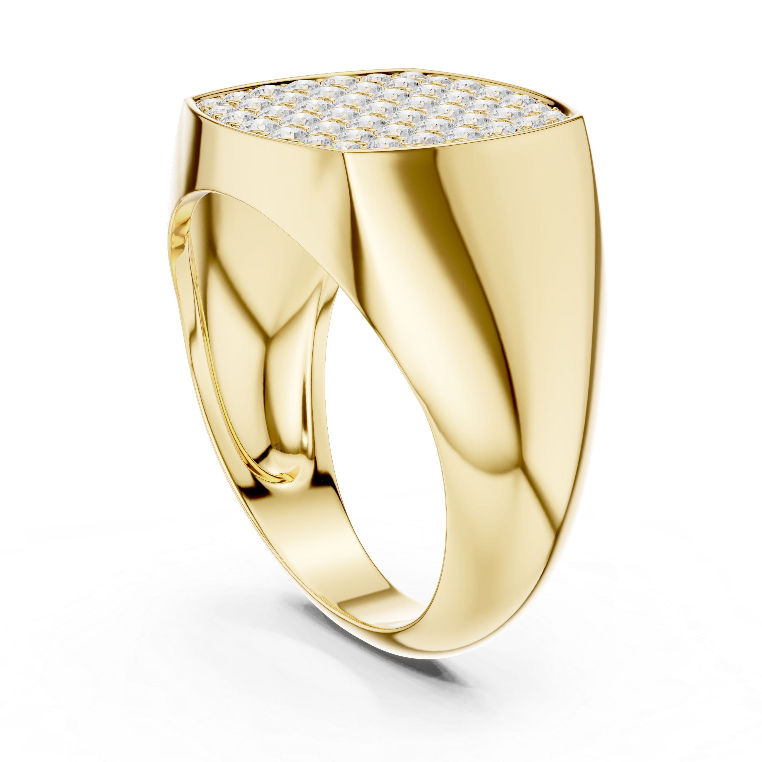 yellow gold mens ring angled shot rich luxury appearance