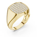 yellow gold pave diamond ring top angle full sparkle surface