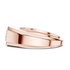 Premium rose gold men’s statement ring showing strong band thickness and refined detailing