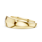 Solid yellow gold men’s ring with smooth high polish finish and wide band design