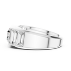 Mozow X BLAZE white gold men’s ring side view polished modern band design