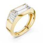 Mozow X BLAZE top view yellow gold baguette moissanite men’s statement ring