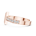 Rose Gold Pavé Set Moissanite Ring Side Profile