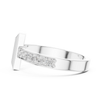 White Gold 0.21 Ct Moissanite Ring Worn on Male Hand