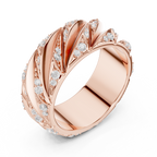 Rose Gold Top View 0.63ct Diamond Wide Ring
