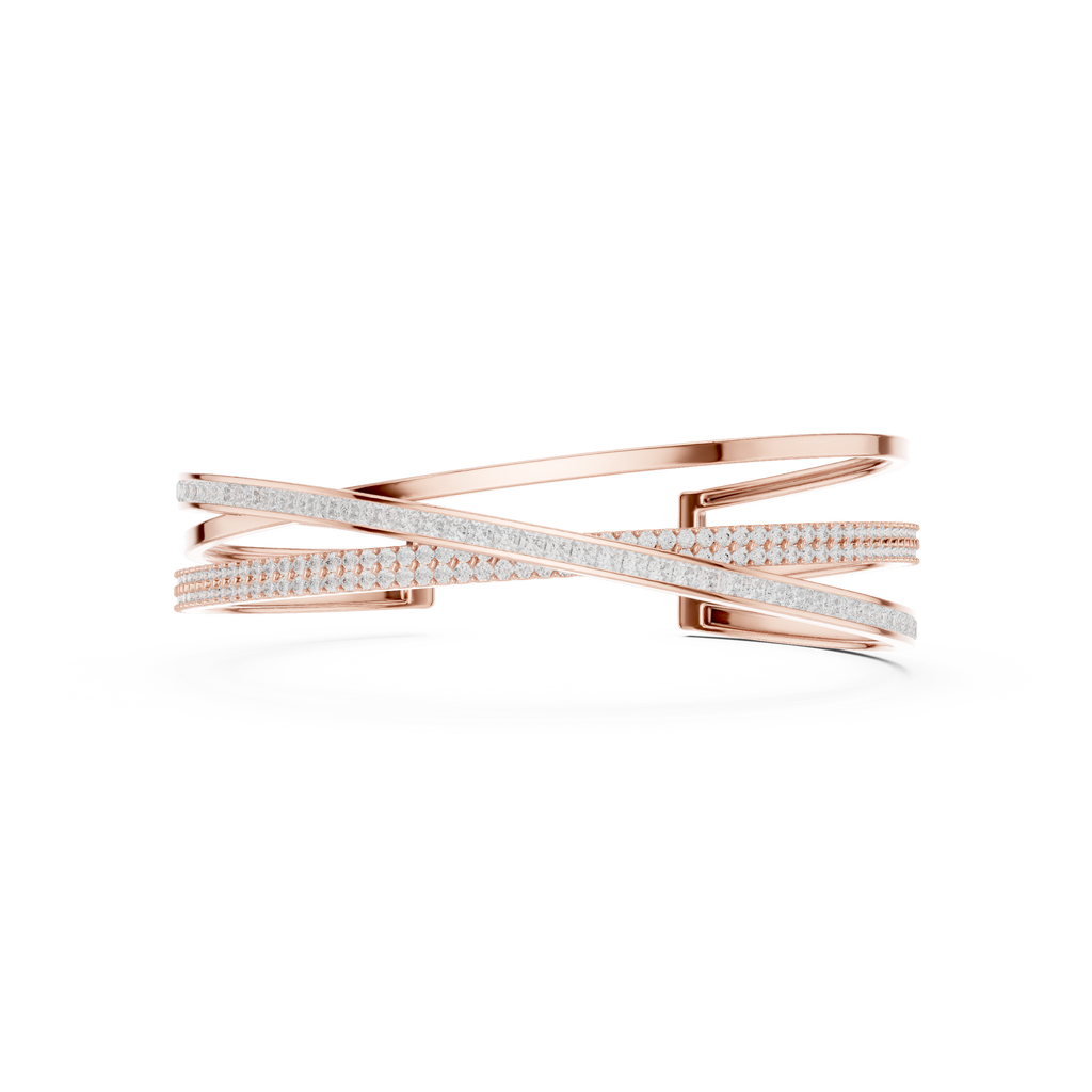 rose gold crossover bracelet luxury design