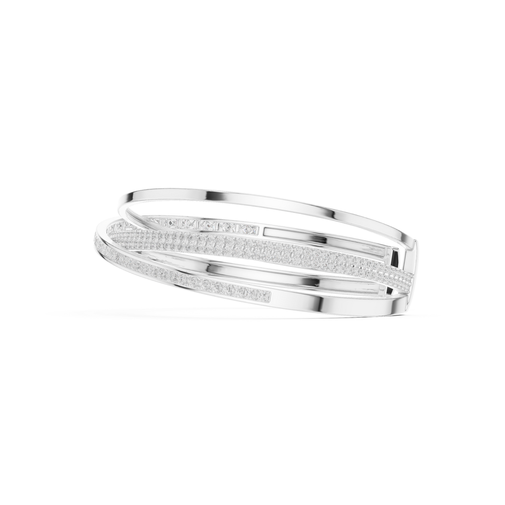 Silver bracelet on a white background