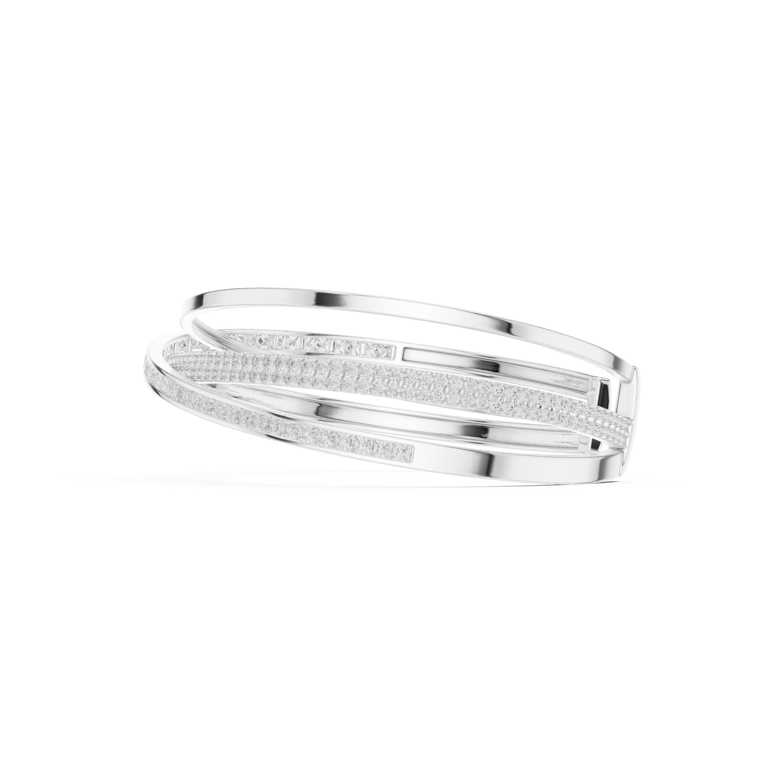 Silver bracelet on a white background