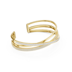 gold open cuff bracelet angled perspective