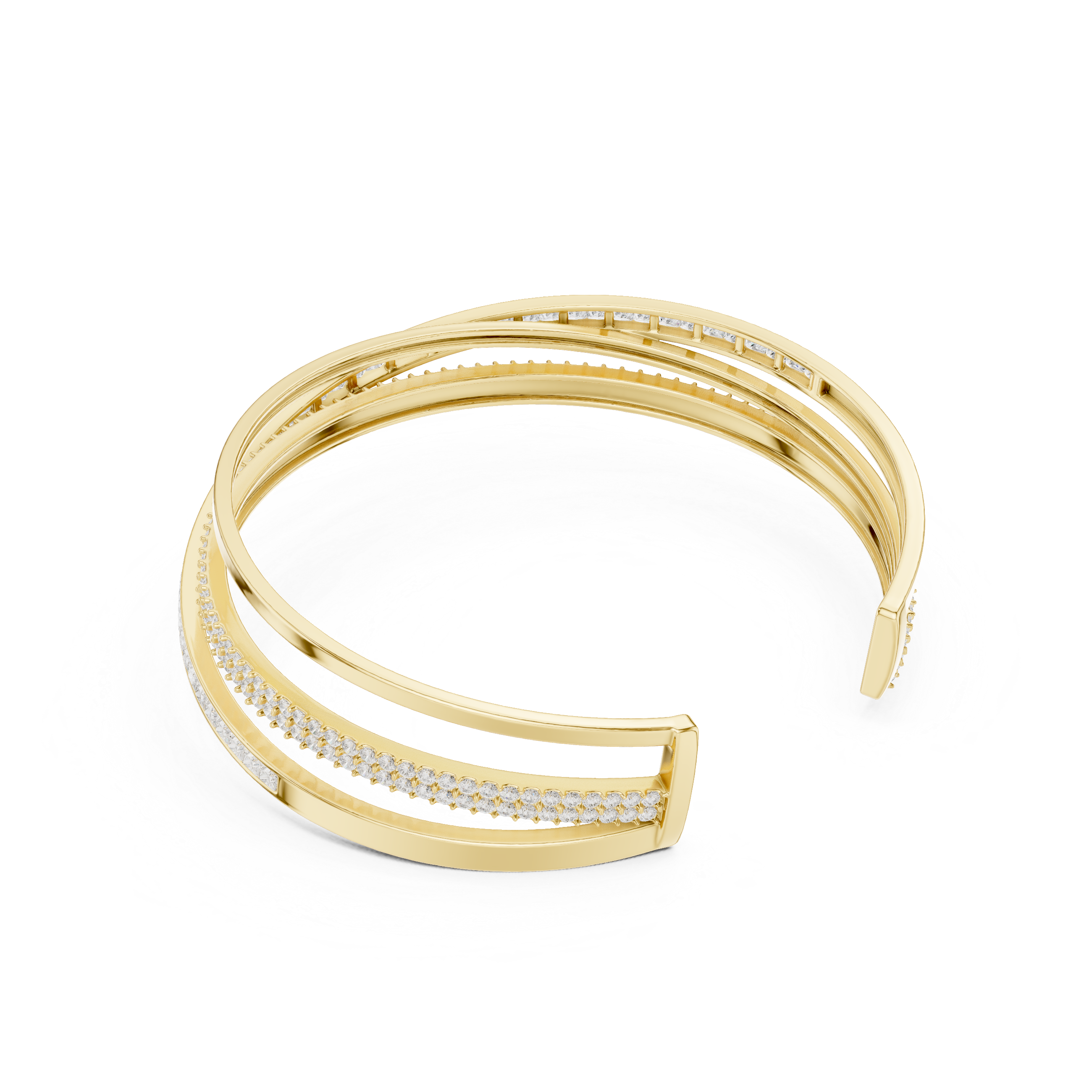 gold bracelet inner structure detailed view