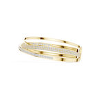 Gold bracelet with diamond accents on a white background